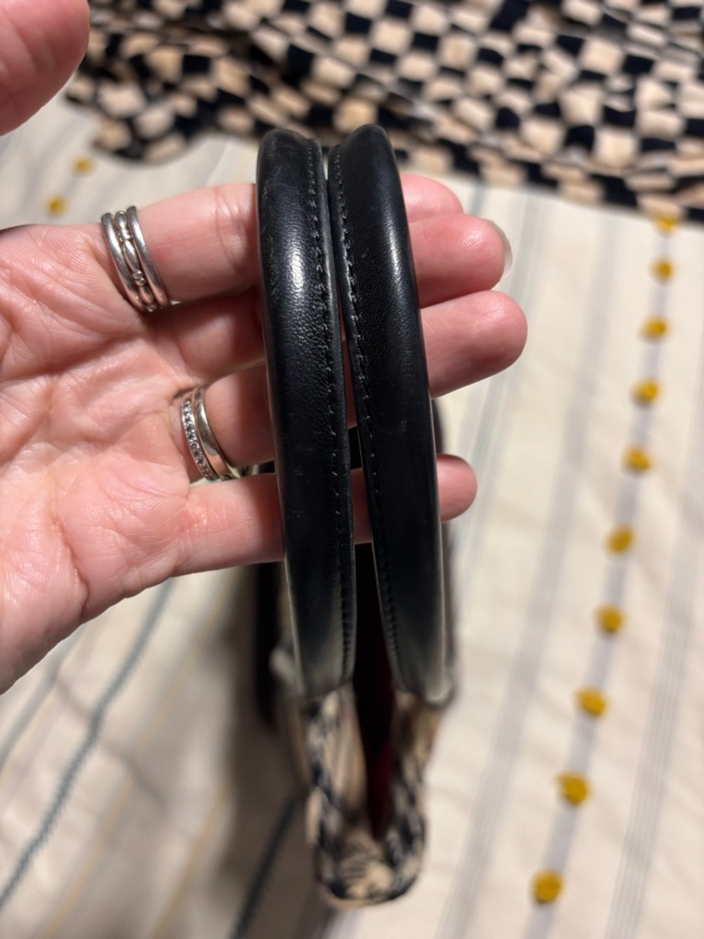 Burberry Vintage Blue Label Wool Tote with Leather Handles - Picture 3 of 9